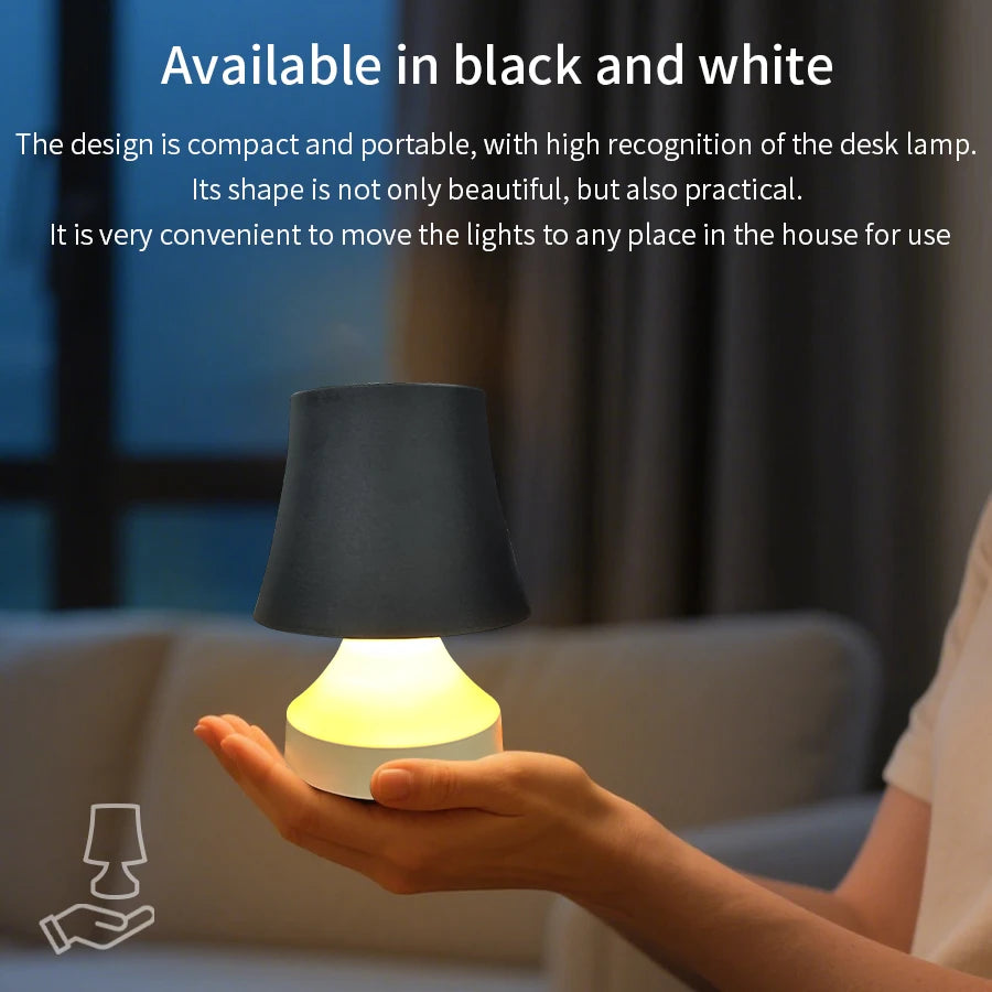 Moktan Sabai LumiNest | Rechargeable LED Desk Lamp with 3-Color Dimmable Bedside Light Decor