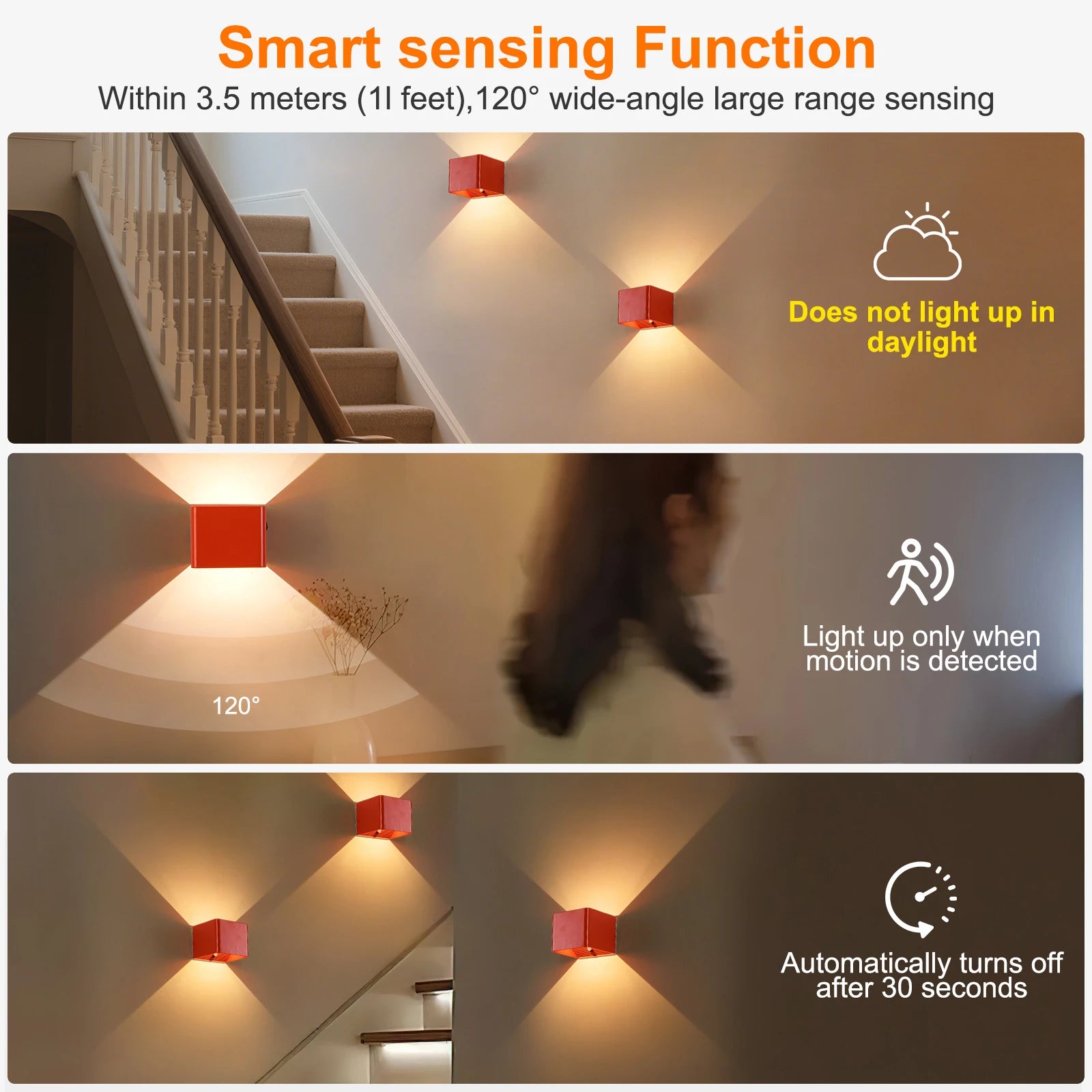 Moktan Sabai Battery Operated LED Wall Light Motion Sensor Remote Rechargeable Bedroom