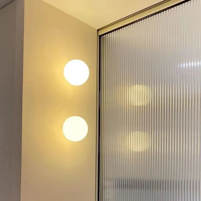 Moktan Sabai Glass Ball Wall Sconce LED Bedroom Bedside Living Room Bathroom Minimalist Light