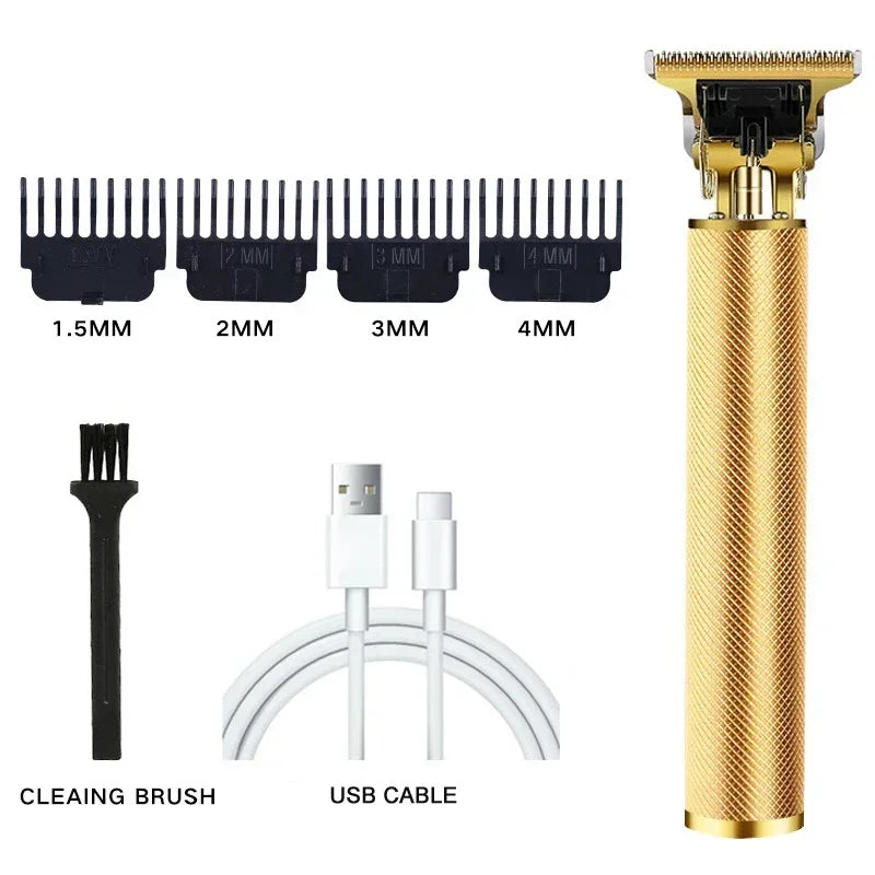 Moktan Sabai Professional Hair Clipper Beard Trimmer USB Rechargeable Barber Shaver 061-GoldMesh