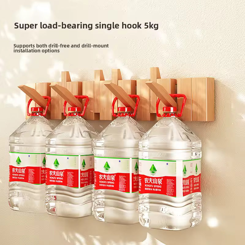 Moktan Sabai Wooden Piano Coat Rack Wall Mounted Solid Wood Hooks 4 6 8 Hook Organizer