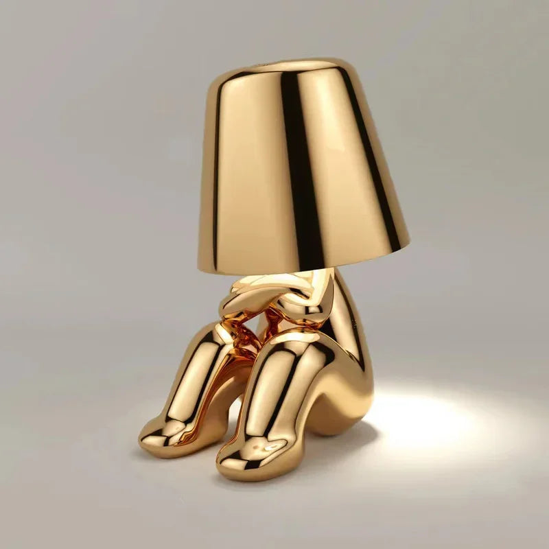 Moktan Sabai Nordic Golden Man Table Lamp LED USB Bedside Light Luxury Modern Room Decor