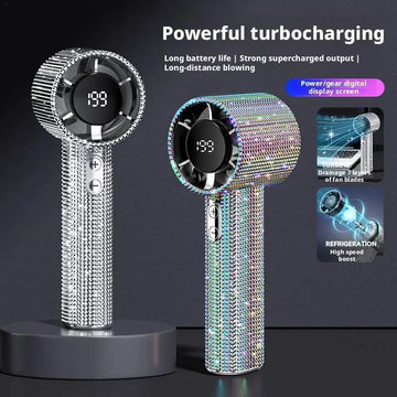 Moktan Sabai Portable Hand Fan | High-Speed Turbo Misting Fan with 199 Speed Levels | Rechargeable Design for Efficient Cooling