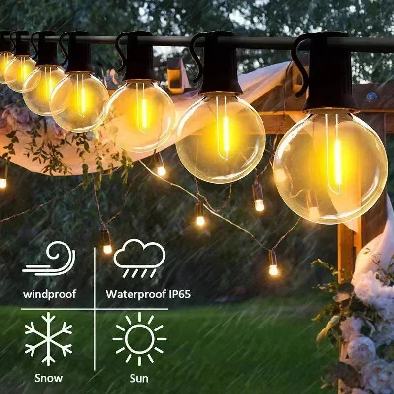 Moktan Sabai G40 Solar String Lights Outdoor 8 Modes Globe Bulb Waterproof Patio Garden Decor