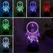 Moktan Sabai Dream Catcher 3D Night Light Optical Illusion Lamp 7-Color Touch Bedroom Decor 7 Colors