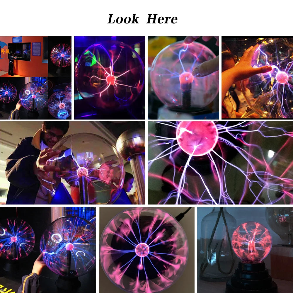 Moktan Sabai Magic Crystal Plasma Ball Lamp – LED Night Light for Kids, Bedroom & Novelty Decor