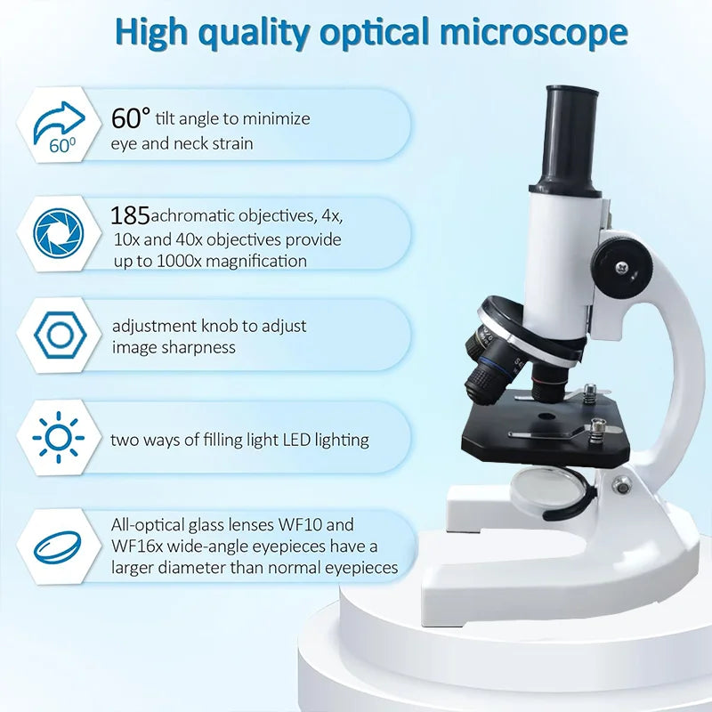 Moktan Sabai 40X–2000X Microscope for Kids Adults with LED Light Phone Adapter Science Kit