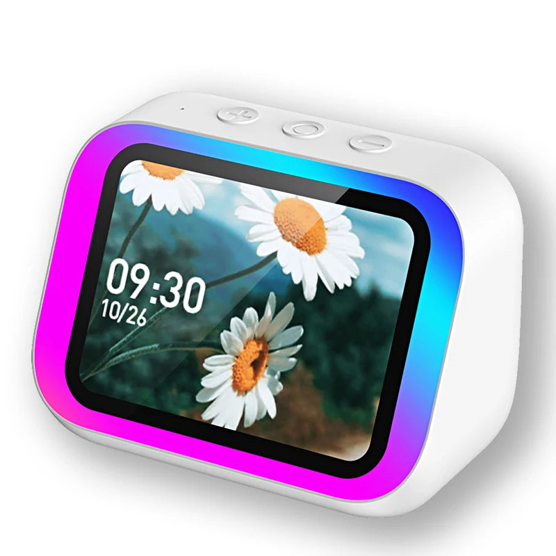 Moktan Sabai Smart Alarm Clock Bluetooth Speaker with Night Light Weather Display Music Player White