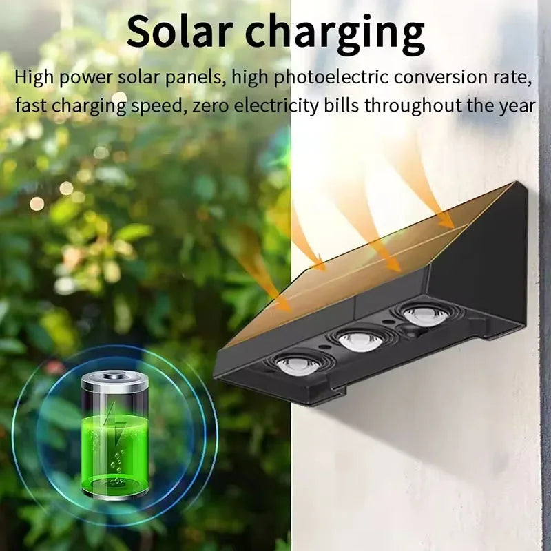 Moktan Sabai Solar Wall Light Outdoor – Waterproof LED Fence Lamp for Garden, Patio & House Sign