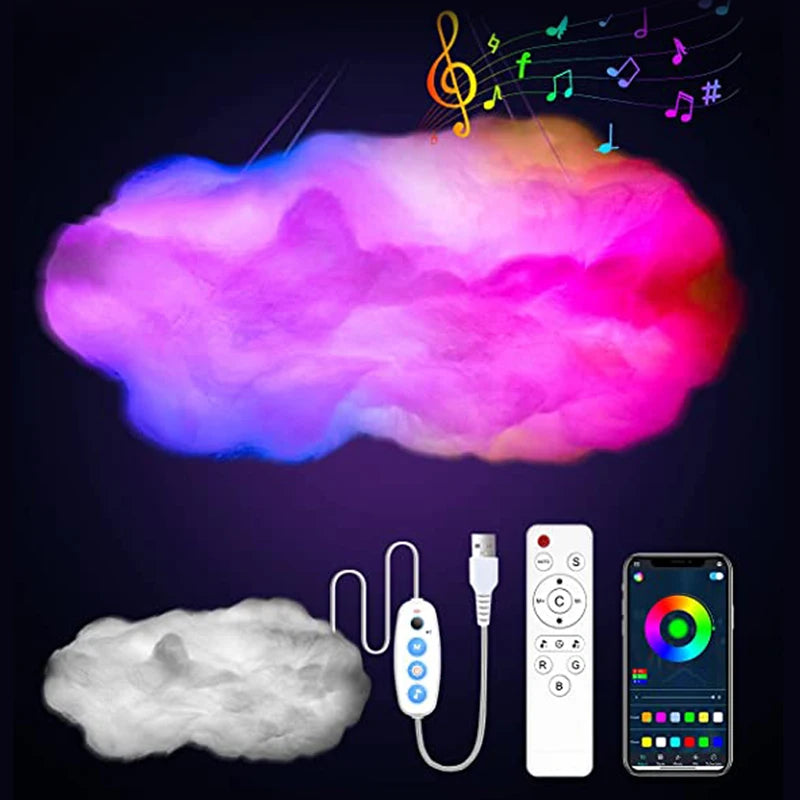 Moktan Sabai 3D Cloud LED Lamp Multicolor Bedroom Light Music Sync Thunder Clouds Smart USB