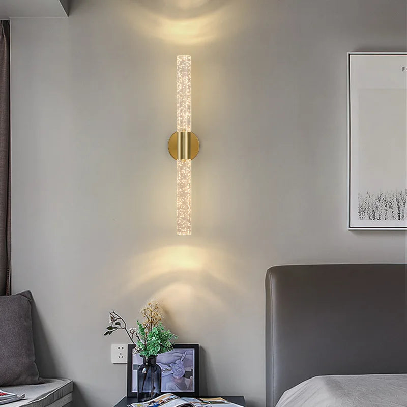 Moktan Sabai Nordic Crystal Rod LED Wall Lamp Bedroom Bedside Living Room AC85-265V Light