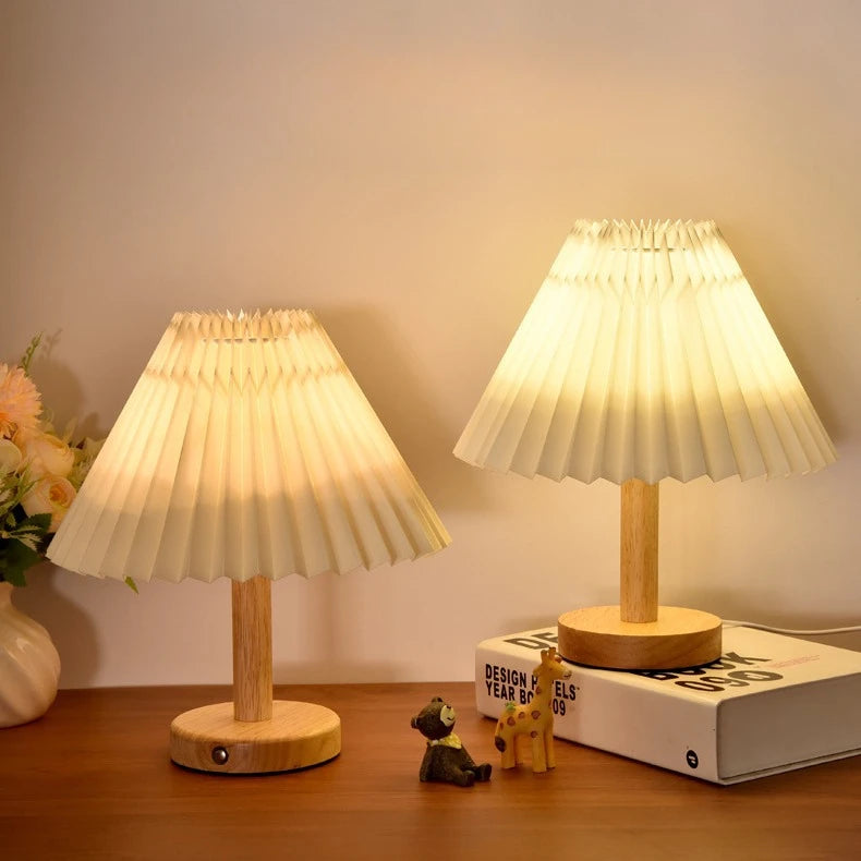 Moktan Sabai Nordic Pleated LED Table Lamp Foldable USB DIY Bedside Night Light Home Decor
