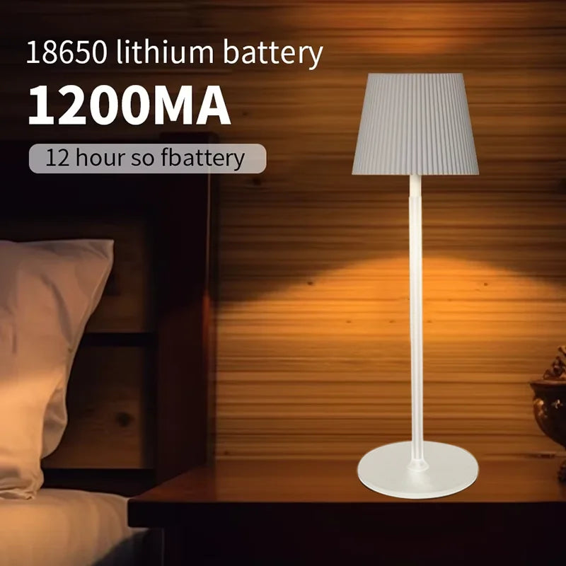 Moktan Sabai LumiGrid | Modern Stripe LED Table Lamp with Touch Dimming | Metal USB Desk Light for Decor