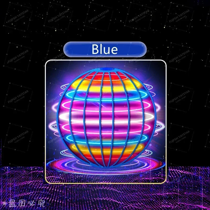Moktan Sabai Flying LED Ball Toy for Kids – Hand Controlled 360° Rotating Cosmic Globe Blue