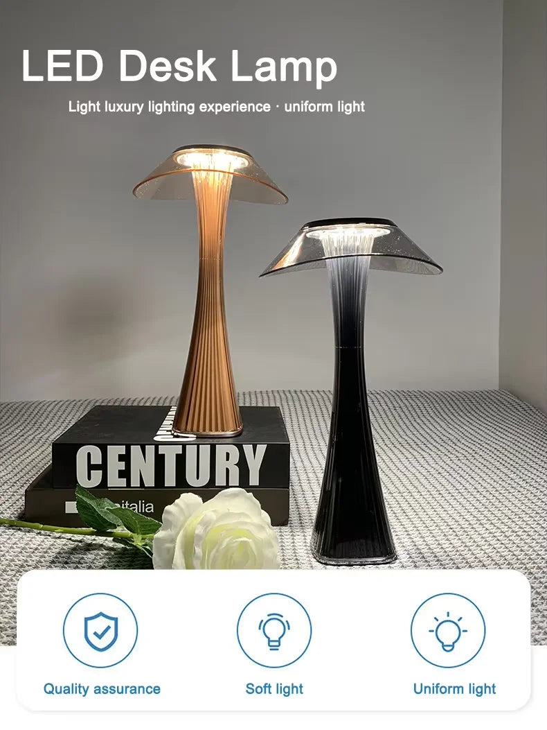 Touch Dimmable Wireless Table Lamp USB Rechargeable Bedside Ambient Light