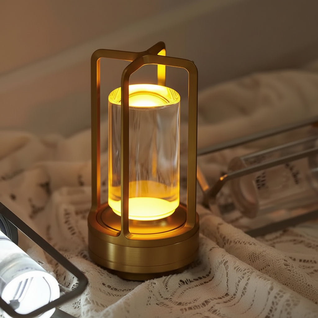 Moktan Sabai LED Crystal Table Lamp Touch Dimmable Rechargeable Bedside Night Light Decor