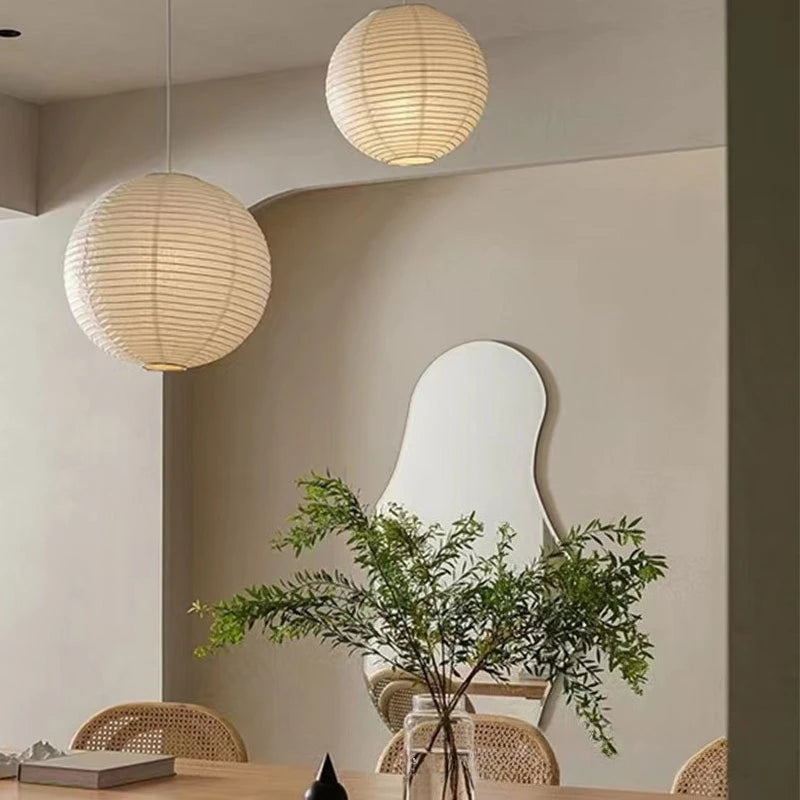 Moktan Sabai Japanese Noguchi Paper Lantern Pendant Light Sphere Ceiling Lamp for Home Décor