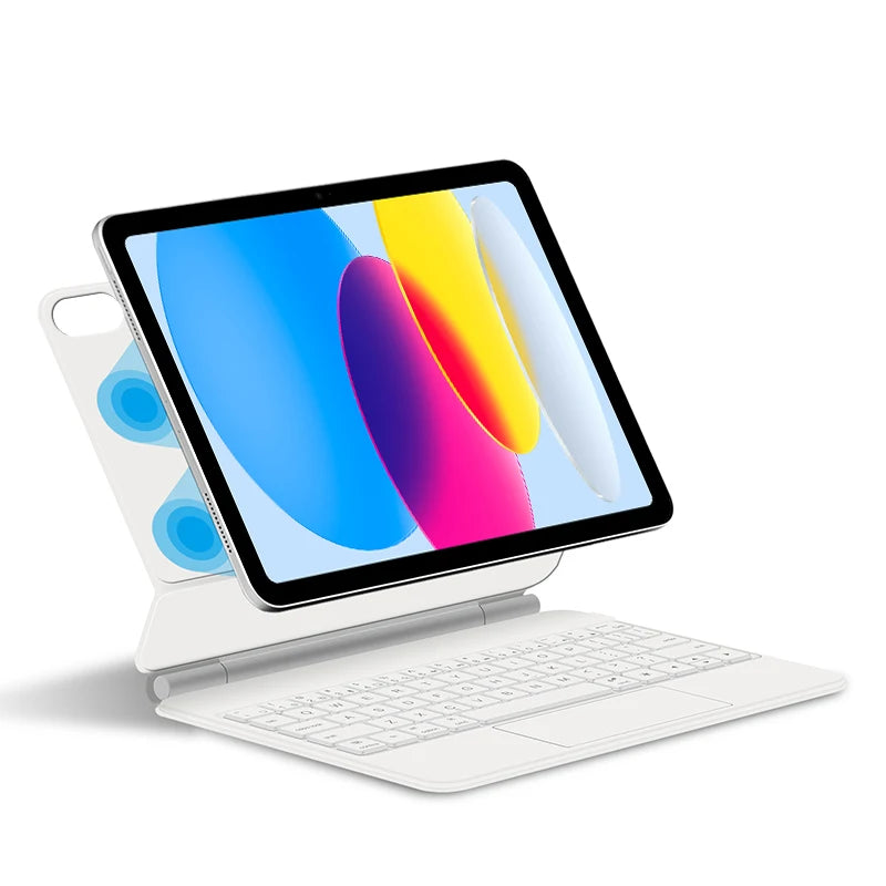 Moktan Sabai iPad 11 Inch Keyboard Case A16 10th/11th Gen Backlit Magic Smart Cover White