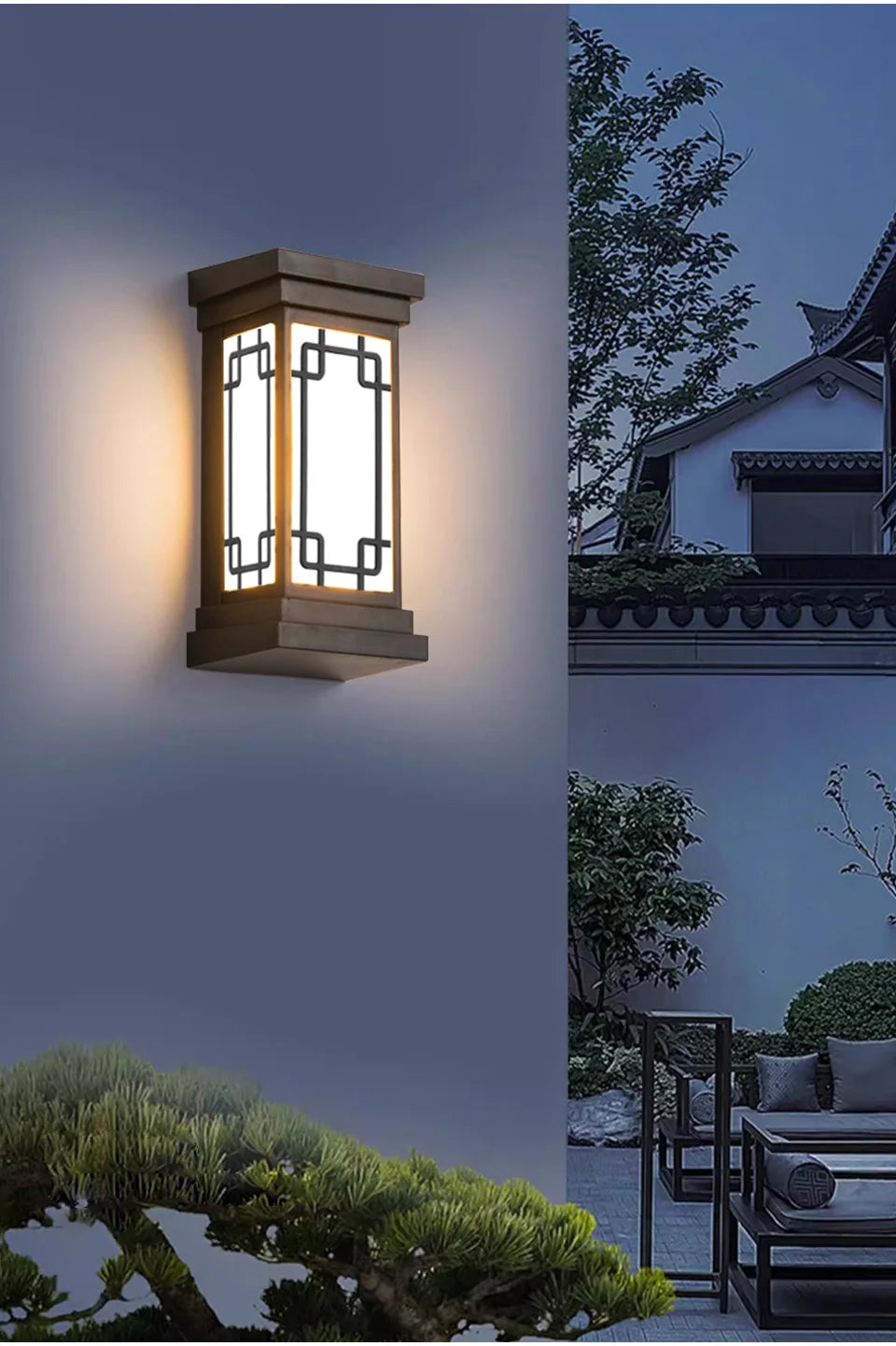 Moktan Sabai LED Outdoor Wall Light – IP66 Waterproof Motion Sensor Lamp for Porch & Garden