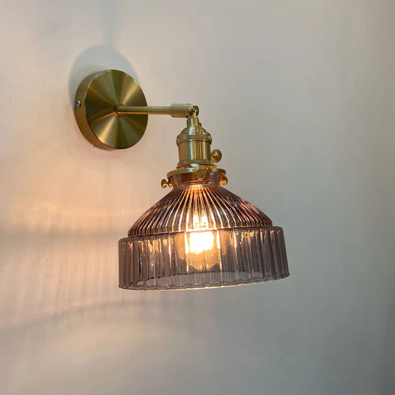 Moktan Sabai Green Glass Wall Sconce – Art Deco Light for Living Room, Hallway & Bedroom