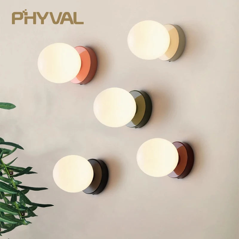 Moktan Sabai Nordic Glass LED Wall Lamp Orb Sconce for Bedroom Hallway Staircase