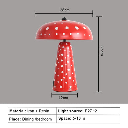 Touch LED Mushroom Table Lamp Night Light Wireless Charging Bedside Desk Lamp
