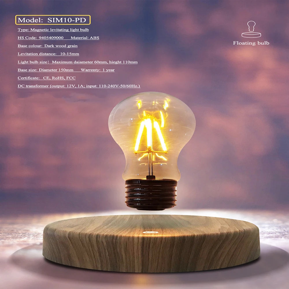 Moktan Sabai Magnetic Levitation Floating LED Bulb Lamp Desk Night Light Home Decor Gift