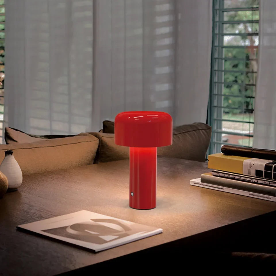 Retro Mushroom LED Table Lamp Touch Sensor Dimmable Rechargeable Desk Light