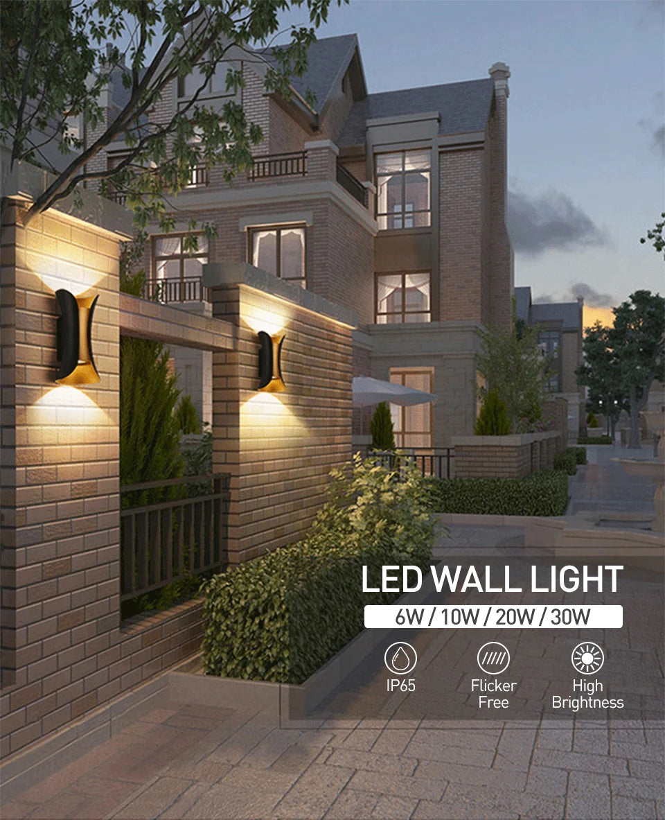 Moktan Sabai IP65 LED Outdoor Wall Light – 6W/10W Waterproof Aluminum Sconce for Porch Garden