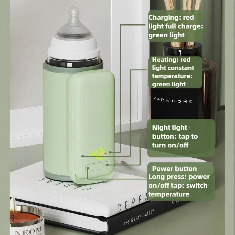 Moktan Sabai Portable Baby Bottle Warmer USB Travel Milk Warmer with LCD Temperature Control