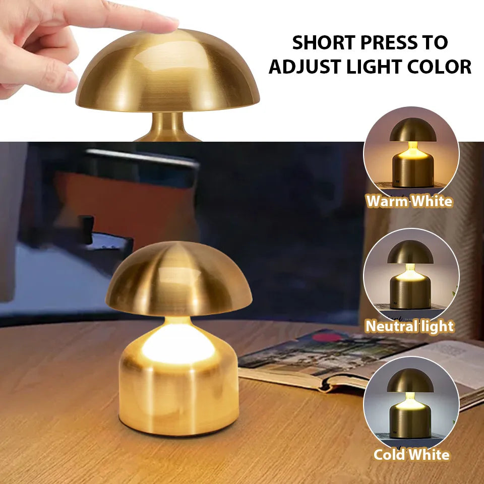 Moktan Sabai Touch LED Table Lamp USB Rechargeable 3 Color Dimming Bedside Night Light