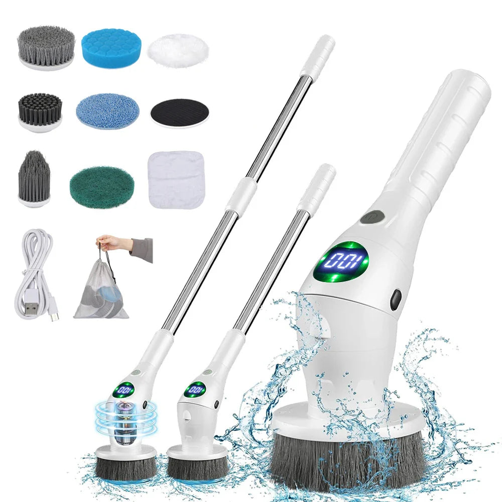 Moktan Sabai Wireless Electric Spin Scrubber 8-in-1 Cordless Cleaning Brush