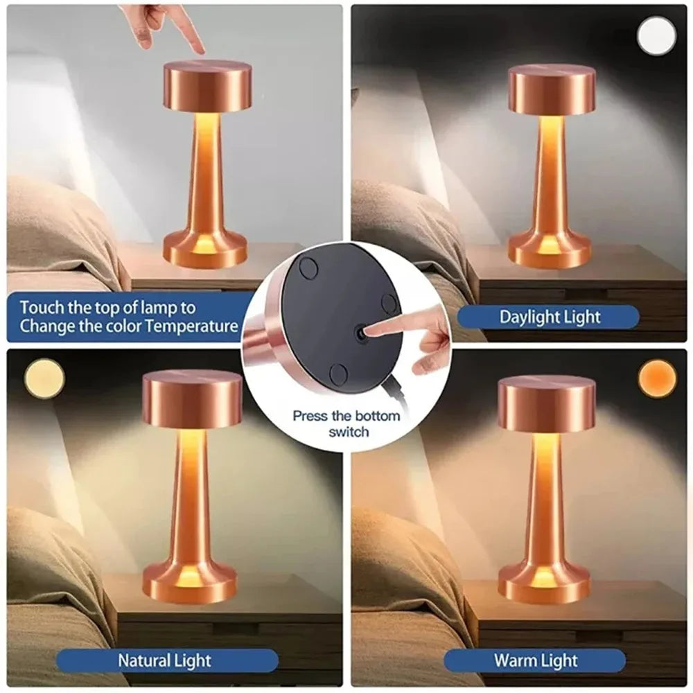 Moktan Sabai Rechargeable LED Touch Table Lamp USB Desk Light for Bedroom Bar Mood Lighting