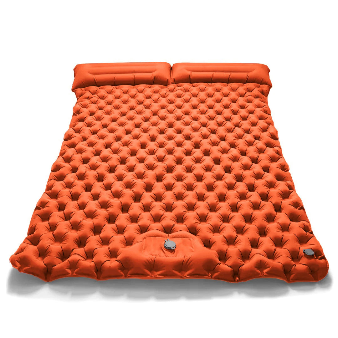 Moktan Sabai Outdoor Double Inflatable Mattress Extra Wide Camping Sleeping Pad Ultralight Bed Orange