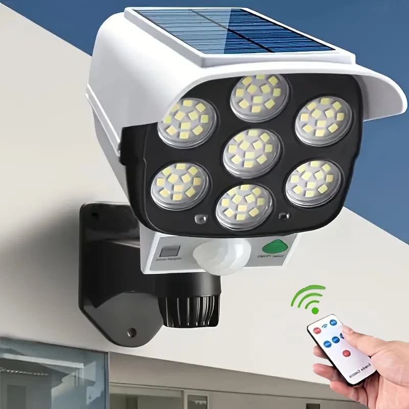 Moktan Sabai 2000LM Solar Motion Sensor Outdoor LED Security Floodlight Wireless 77LED Light