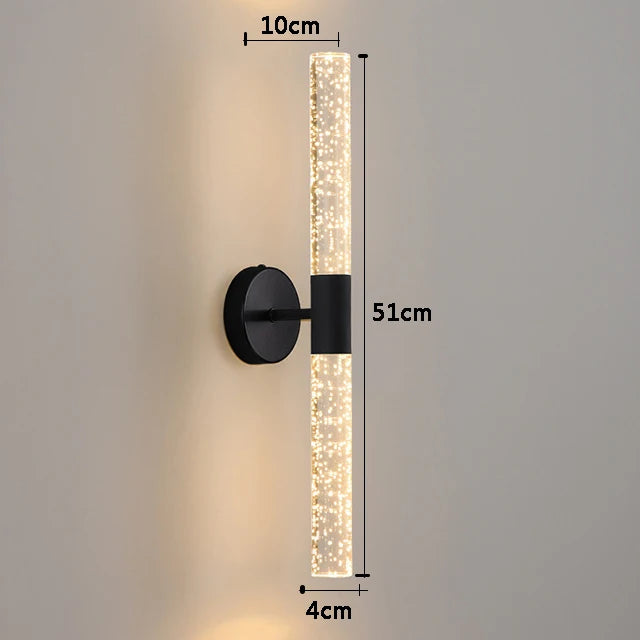 Moktan Sabai Nordic Crystal Rod LED Wall Lamp Bedroom Bedside Living Room AC85-265V Light