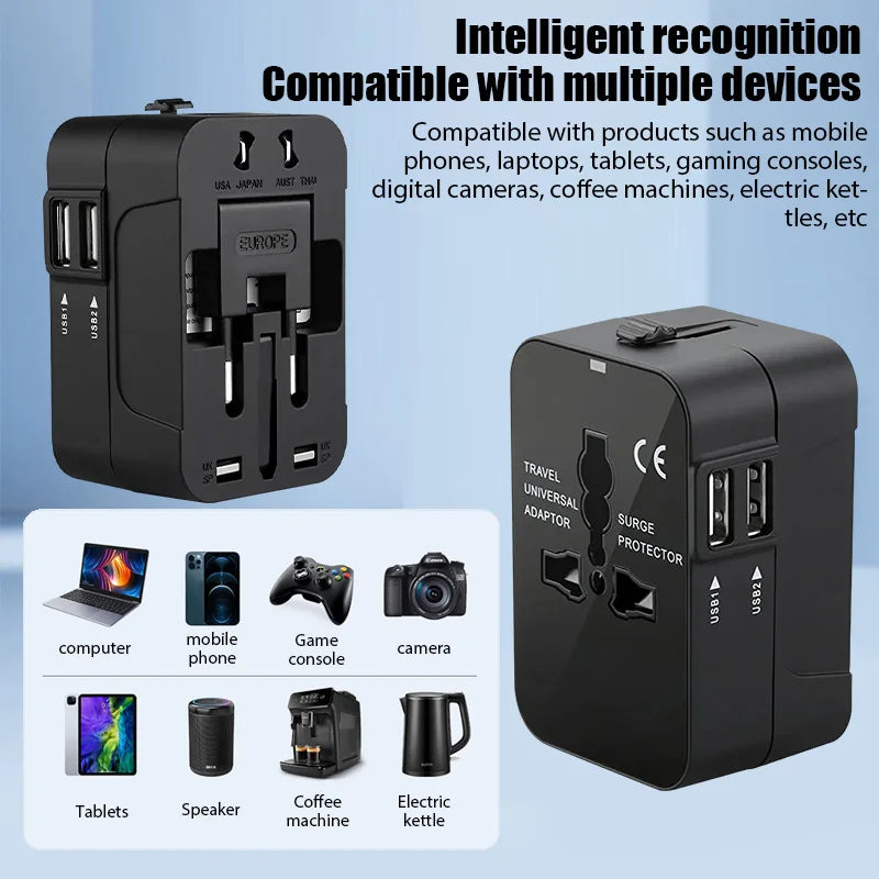 Moktan Sabai Universal Travel Adapter EU UK US AU Plug Converter Dual USB Power Charger
