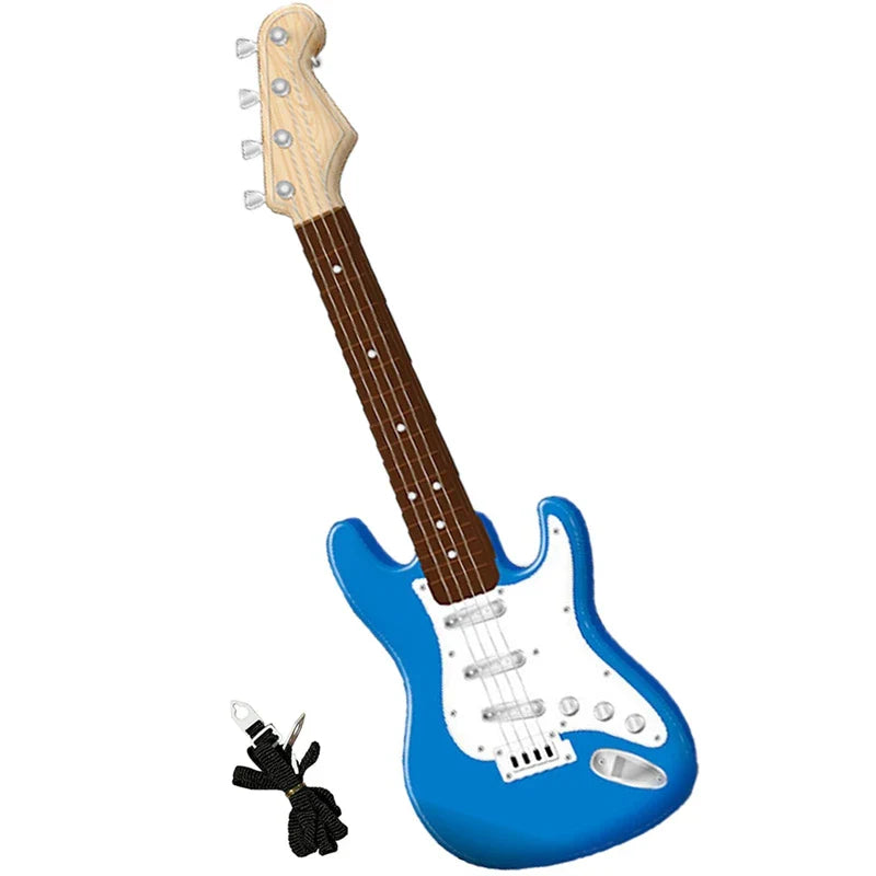 Moktan Sabai 4-String Electric Guitar Toy for Kids - Portable Musical Instrument, Perfect Gift for Young Musicians Blue