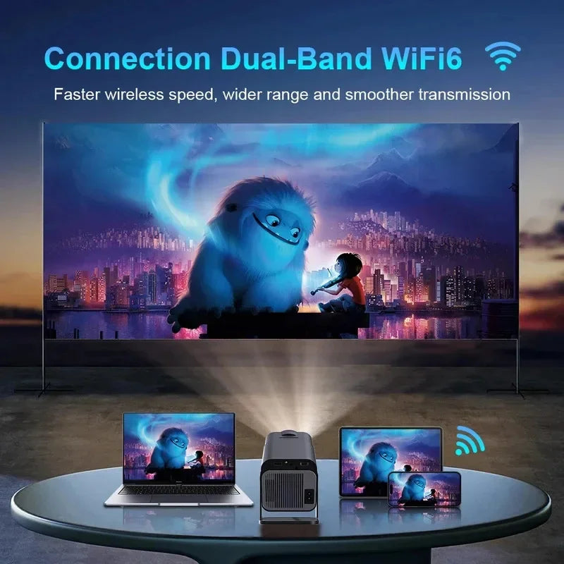 Moktan Sabai 2025 4K Android 11 Projector 1080P 390ANSI Dual WiFi6 BT5.0 Portable Cinema