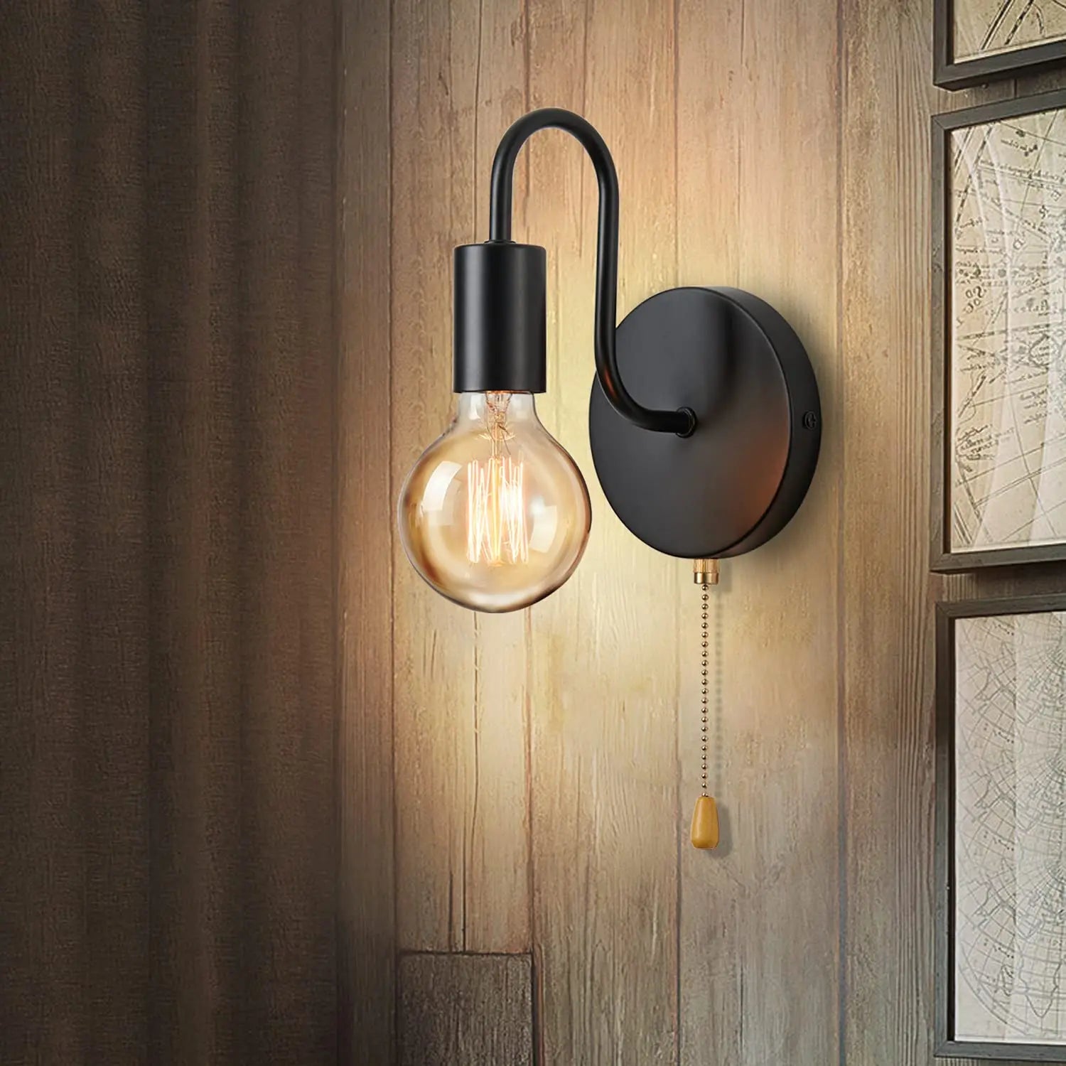 Moktan Sabai Industrial Black Wall Sconce – Nordic E27 Iron Lamp for Bedroom & Bathroom Decor