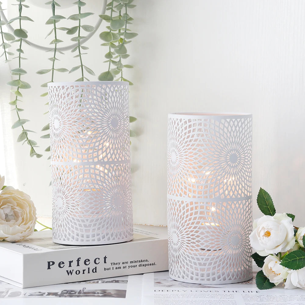 Moktan Sabai 2Pcs Battery LED Table Lamps – Modern Cylinder Cordless Lights for Home & Wedding