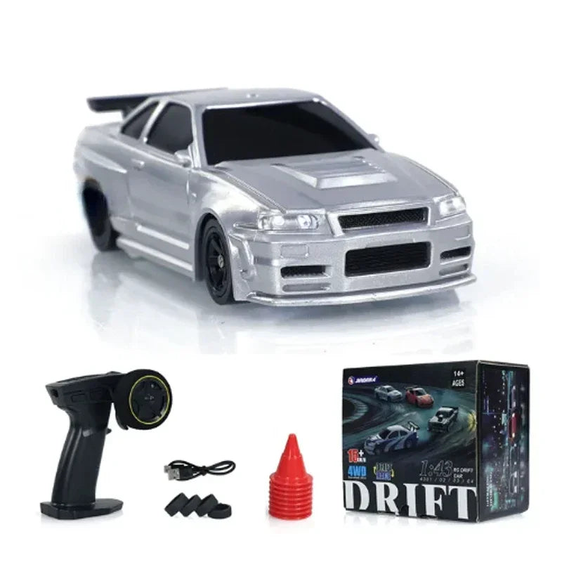 Moktan Sabai Mini RC Drift Car 1:43 Scale 4WD Remote Control Racing Vehicle Toy Grey