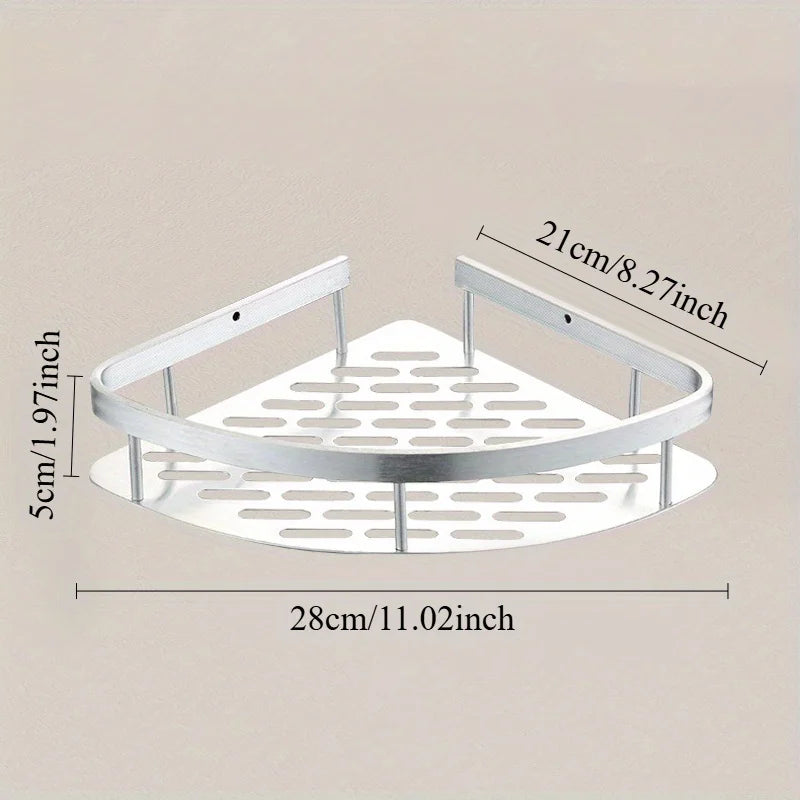 Moktan Sabai Stainless Steel Tension Shower Caddy Corner Shelf Bathroom Organizer Storage