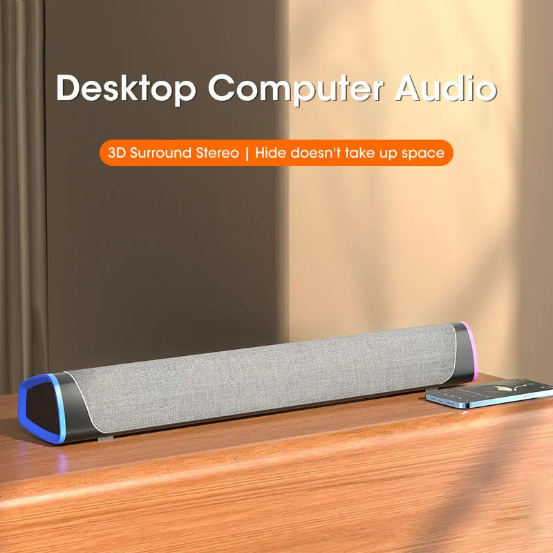 Moktan Sabai 4D Computer Bluetooth Speaker Bar – Stereo Sound Subwoofer for PC, Laptop & Mac