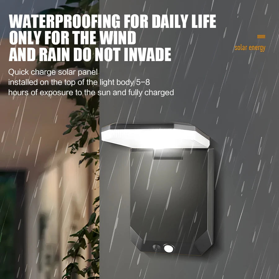 Solar Motion Sensor Wall Light – Outdoor LED IP65 Security Light for Patio/Garage