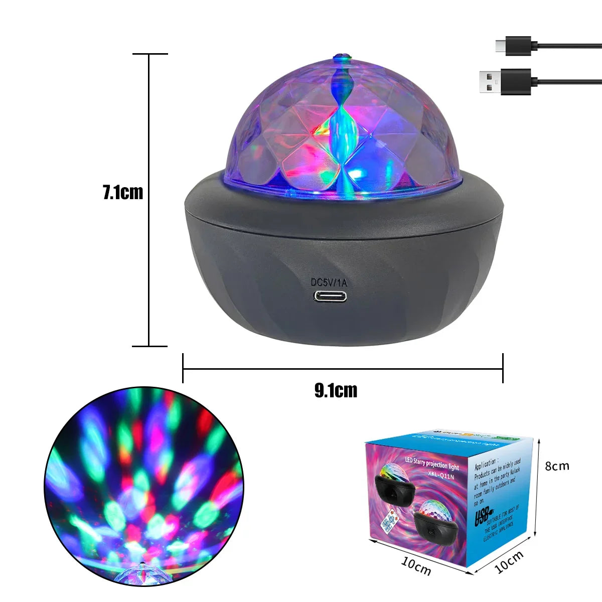 Moktan Sabai USB RGB Starry Night Sky Projector | Rotating Moon Stars Room Decor Lamp