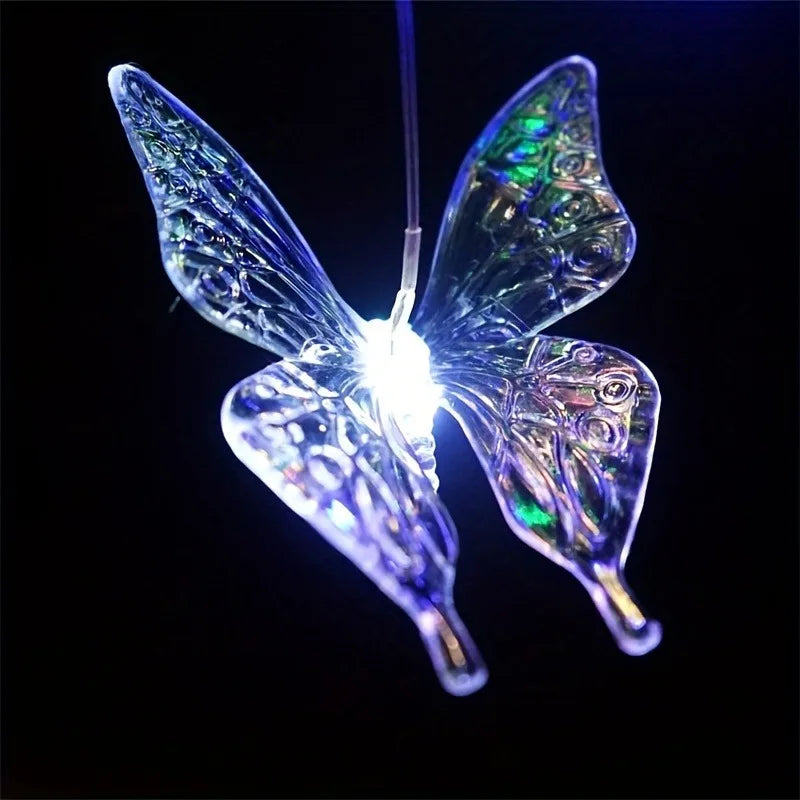 Moktan Sabai LED Solar Wind Chimes Color Changing Butterfly Dragonfly Hummingbird Outdoor Gift