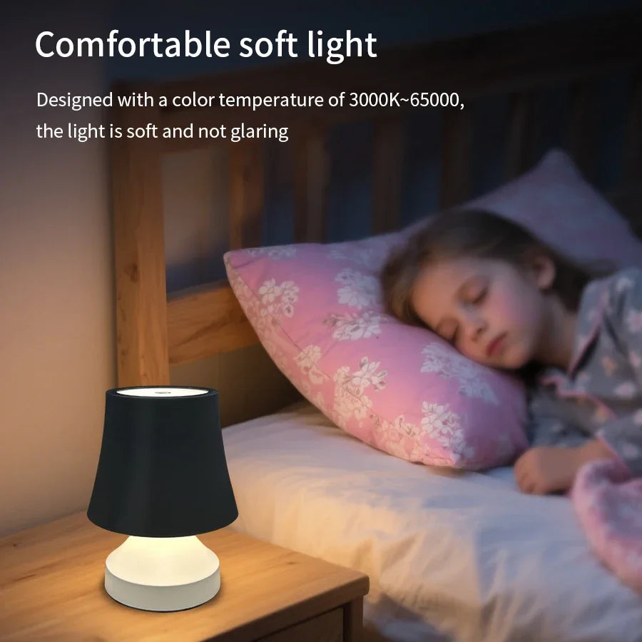 Moktan Sabai LumiNest | Rechargeable LED Desk Lamp with 3-Color Dimmable Bedside Light Decor