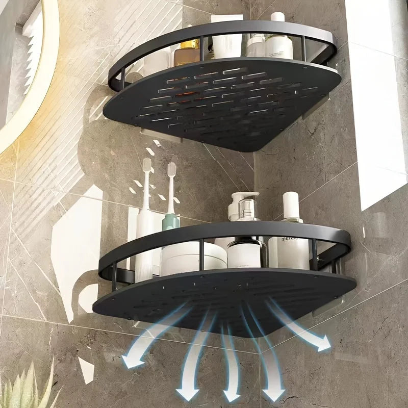 Moktan Sabai Stainless Steel Tension Shower Caddy Corner Shelf Bathroom Organizer Storage