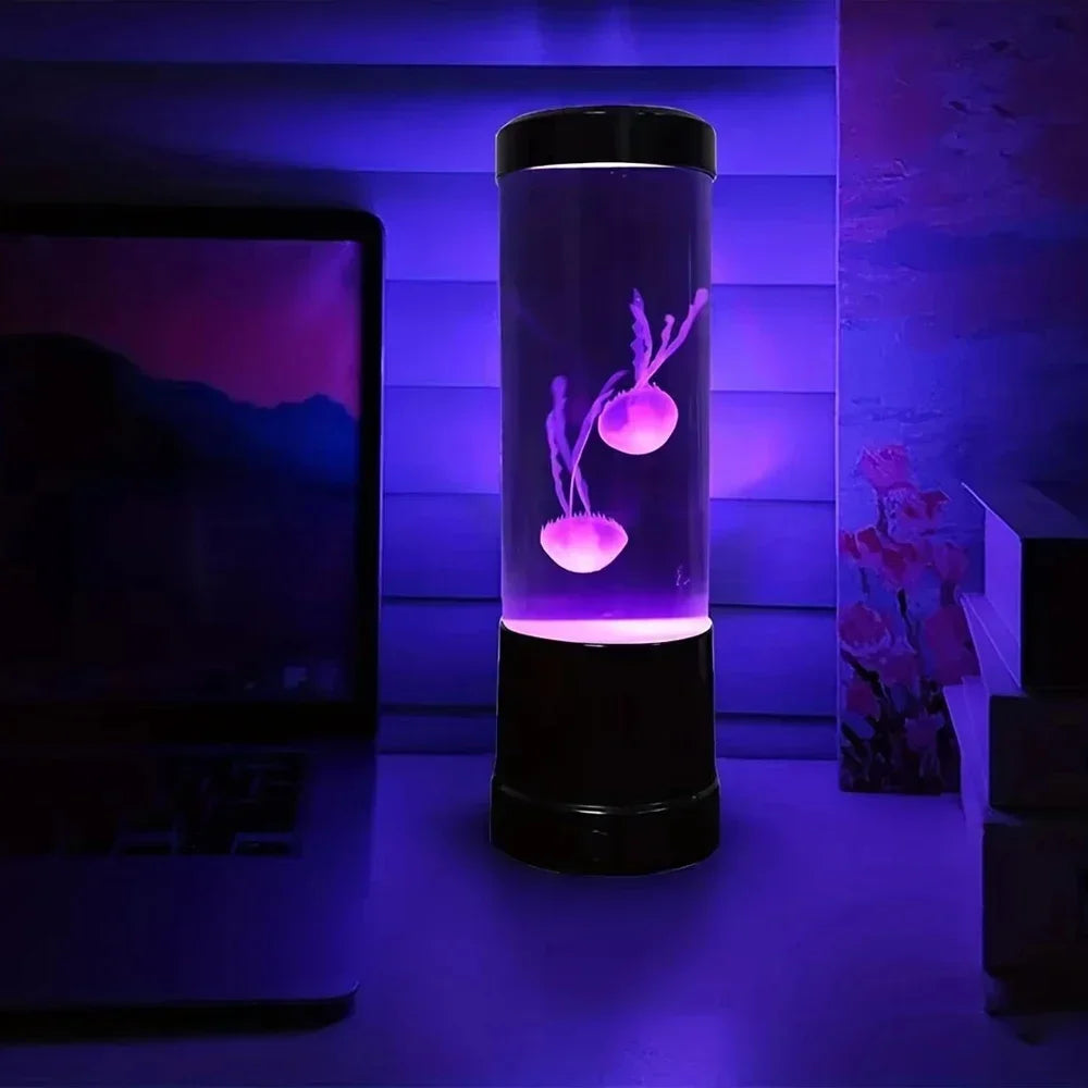 Moktan Sabai Jellyfish LED Lamp – Remote Control Color Changing Aquarium Night Light Home Decor